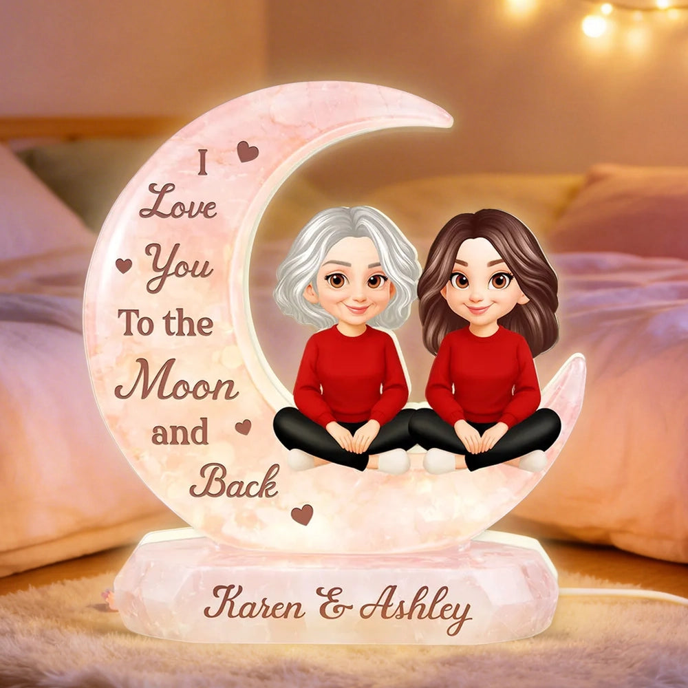 Personalized Moon Lamp for Couples - I Love You to the Moon and Back Plaque MagicInPrints