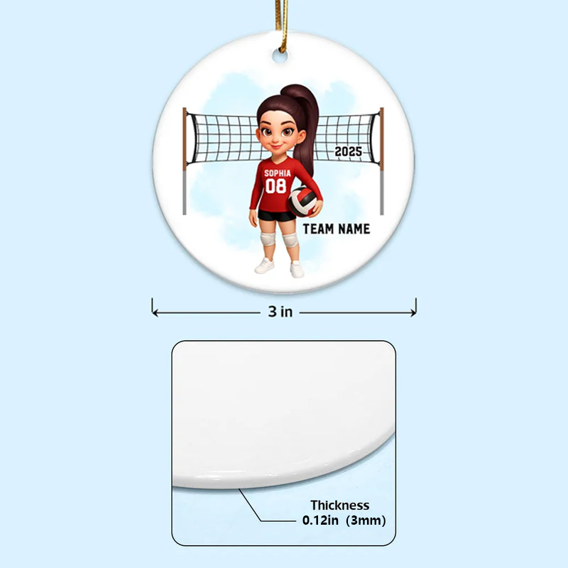 Personalized Volleyball Player Christmas Ornament for Kids - Team Spirit Gift Ornament MagicInPrints