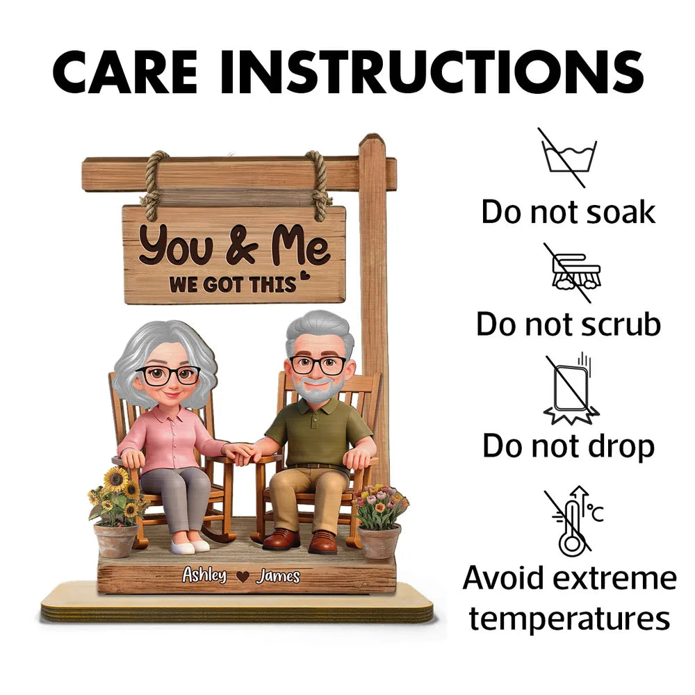 Personalized Couple Figurine for Seniors - Anniversary Gift with Custom Names Plaque MagicInPrints