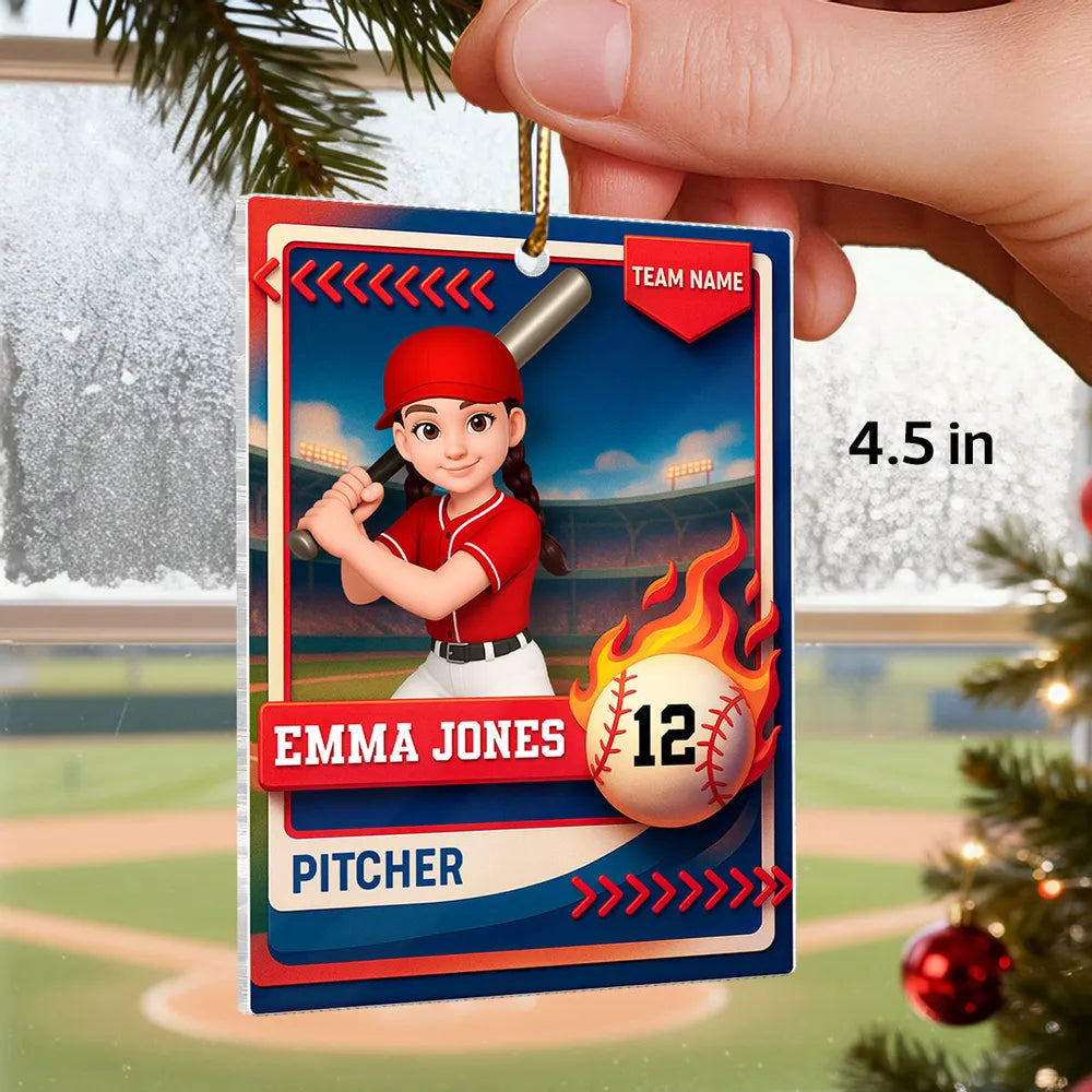 Personalized Baseball Ornament for Kids - Custom Sports Gift Ornament MagicInPrints
