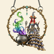 Load image into Gallery viewer, Enchanting Mystique: Mystic Witch Suncatcher Ornament – Personalized Gifts for Witch Lovers Ornament MagicInPrints
