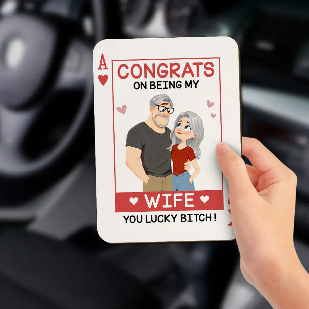 Personalized Car Hanging Sign for Wife - Funny Anniversary Gift Car Hanger MagicInPrints