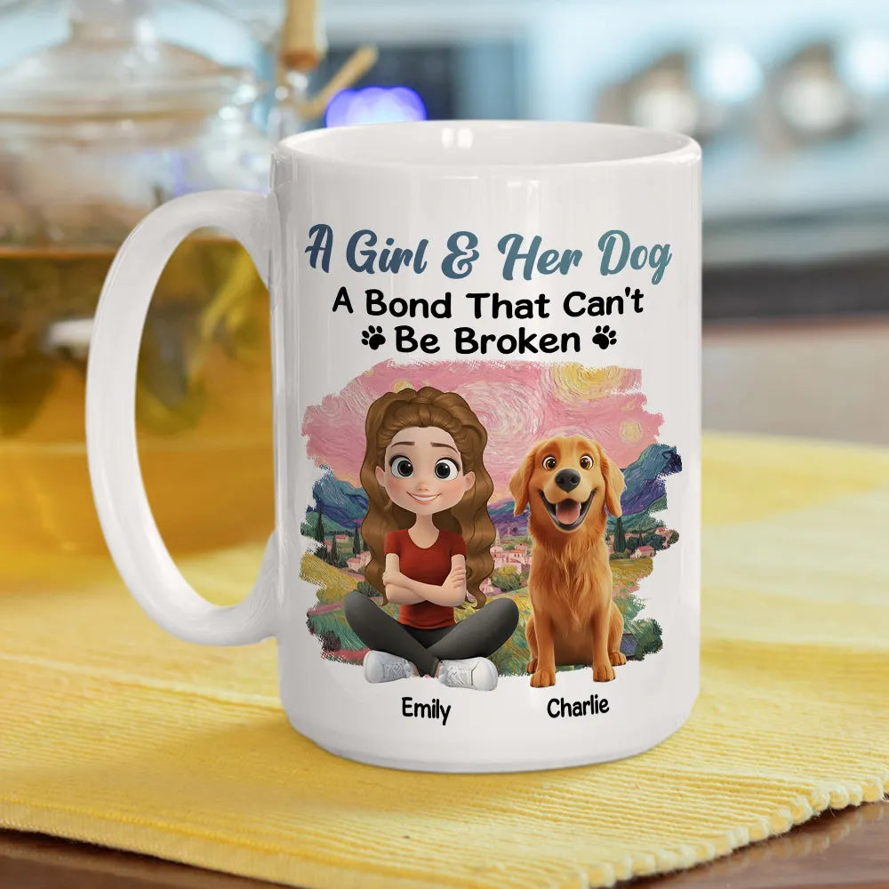 Personalized Dog Lover Mug for Girls - A Girl & Her Dog Bond Cup MagicInPrints
