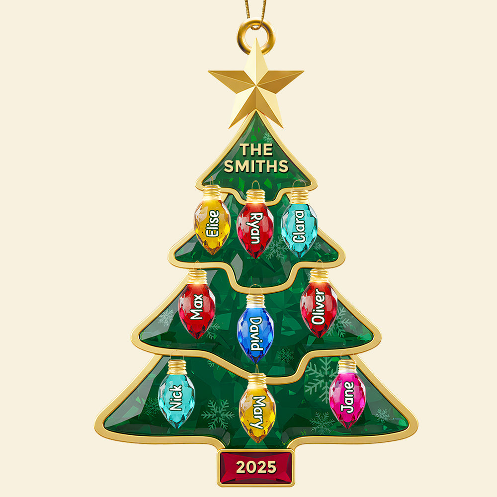 Family Light-Up Christmas Tree Ornament Personalized Gifts For Family Ornament MagicInPrints
