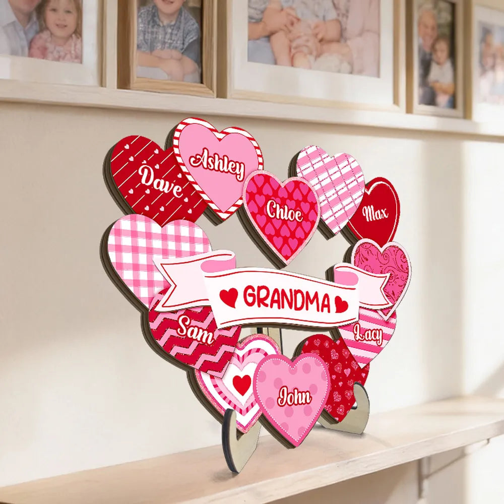 Personalized Heart-Shaped Wooden Family Tree for Grandma - Sentimental Gift Plaque MagicInPrints