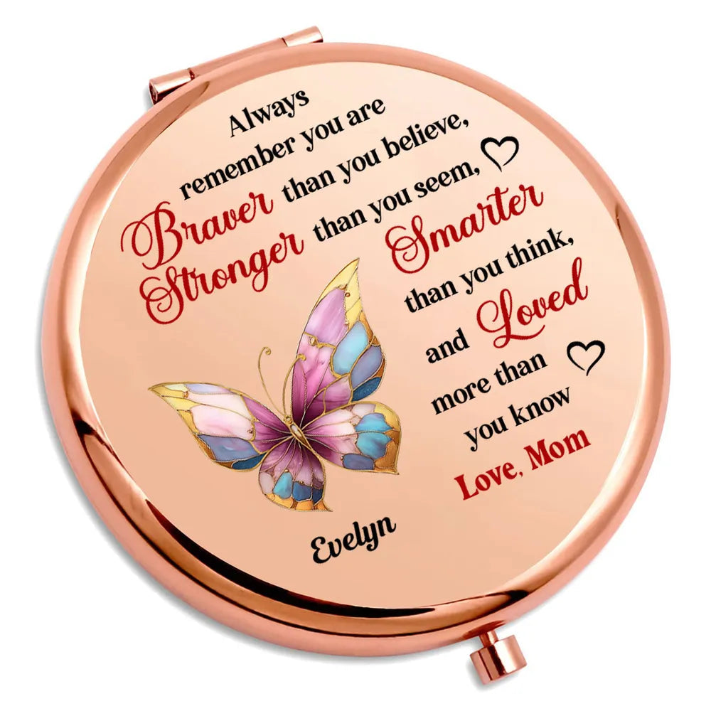 Personalized Compact Mirror for Daughter - Sentimental Gift from Mom Beauty Tools MagicInPrints