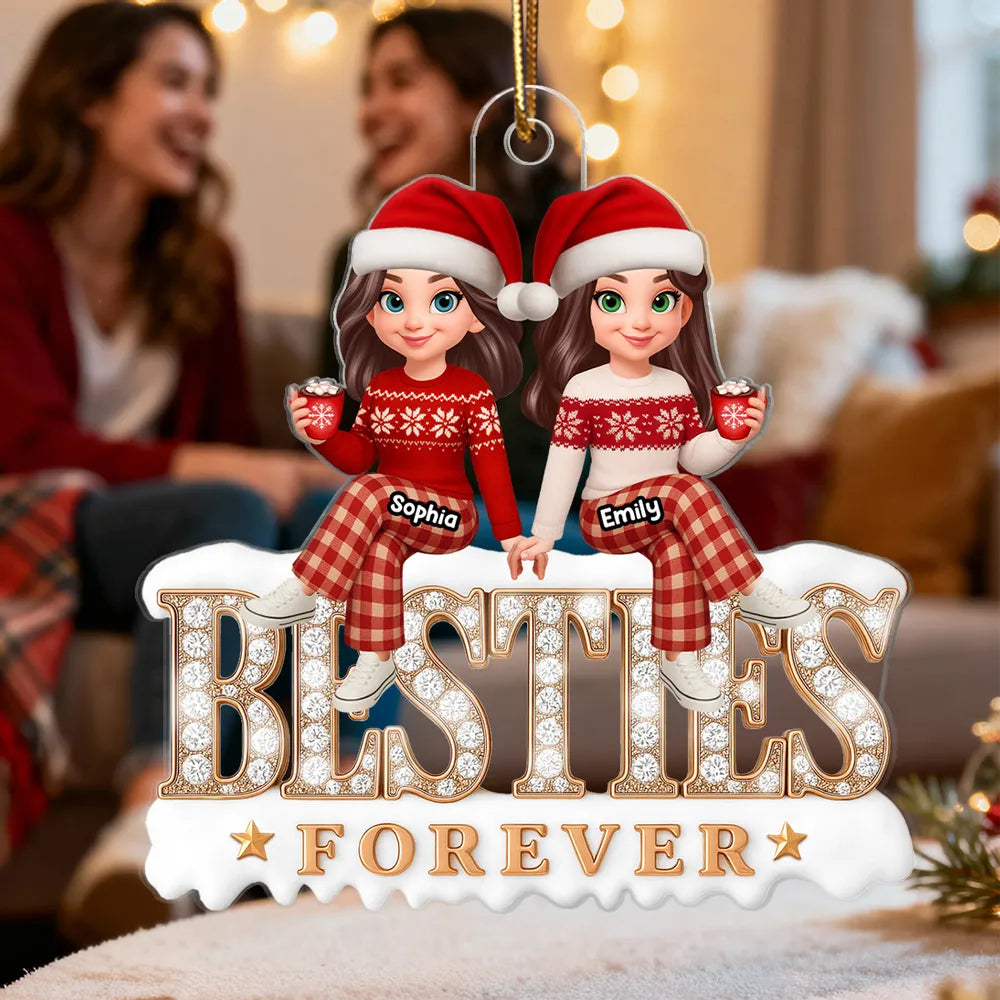 Personalized Best Friends Christmas Ornament - Custom Names Holiday Gift Ornament MagicInPrints