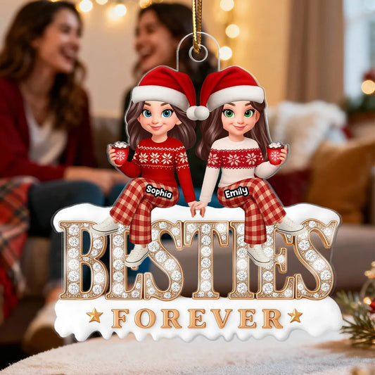 Personalized Best Friends Christmas Ornament - Custom Names Holiday Gift Ornament MagicInPrints