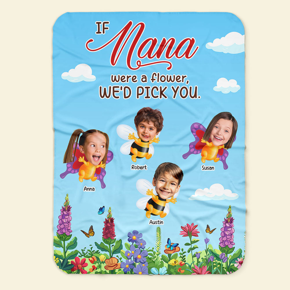 Personalized Nana Photo Blanket - Custom Gifts for Grandma Blanket PopCulturePrints