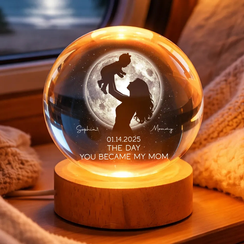 Personalized Crystal Night Light for Mothers - Sentimental Gift for Mom's Special Day Lamp MagicInPrints