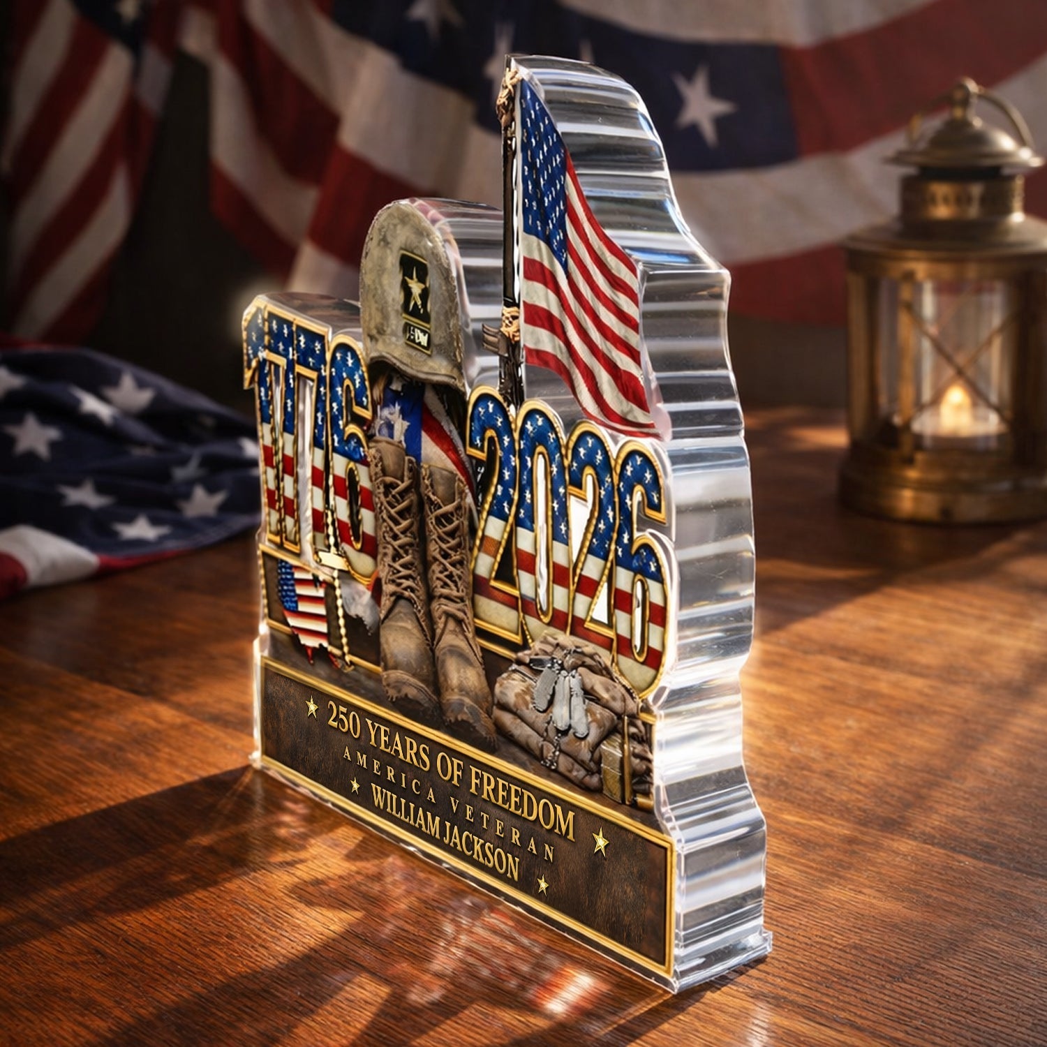 Personalized Military Tribute Plaque for Veterans - 250 Years of Freedom Plaque MagicInPrints