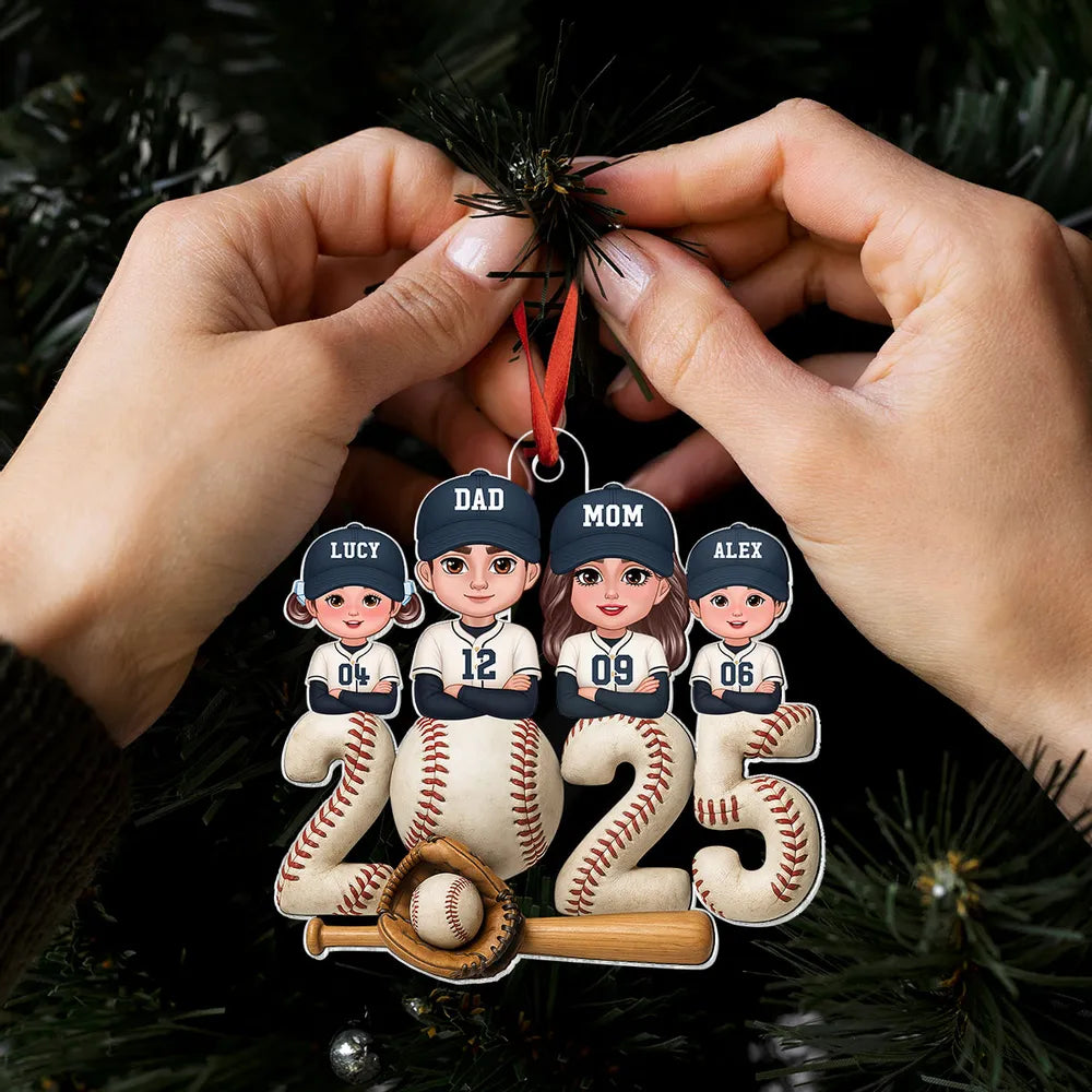 Personalized Family Baseball Ornament 2025 for Christmas Tree - Custom Names Ornament MagicInPrints