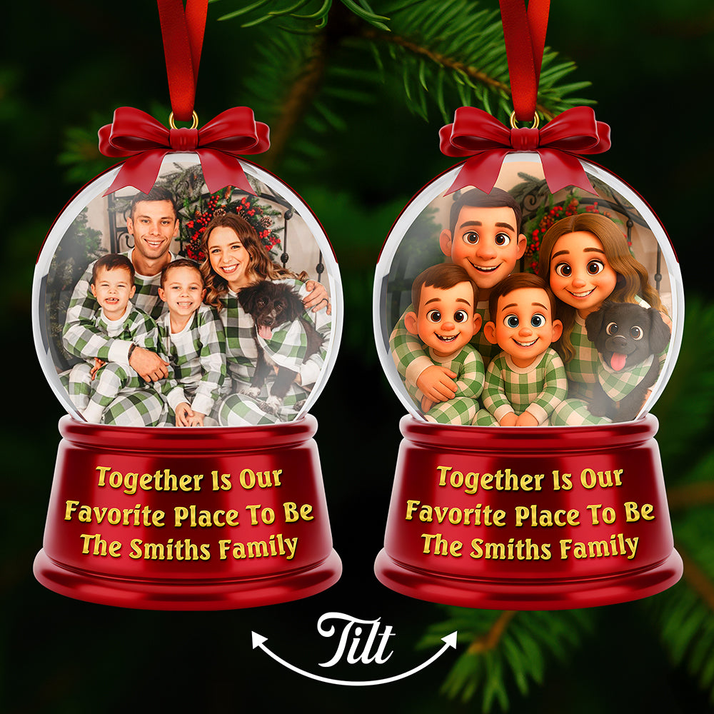 Together Is Our Favorite Place To Be - Custom Photo Christmas Ornament Ornament MagicInPrints