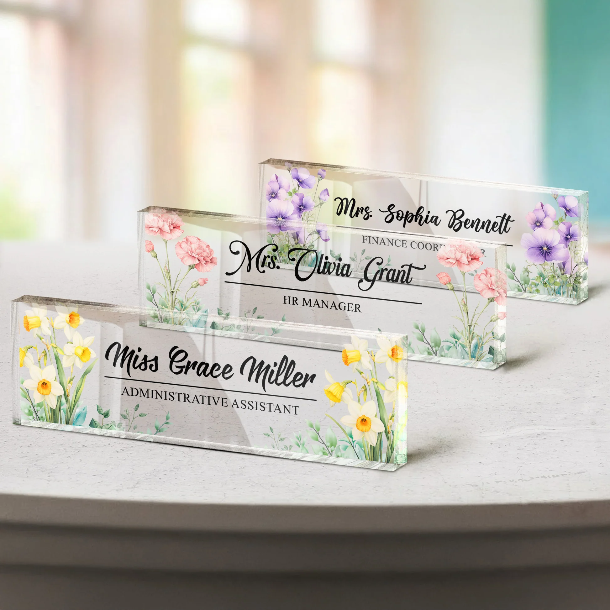 Personalized Acrylic Desk Name Plate for Professionals - Office Decor Plaque MagicInPrints