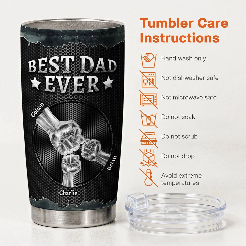 Personalized Dad Tumbler for Fathers - Best Dad Ever Gift Cup MagicInPrints