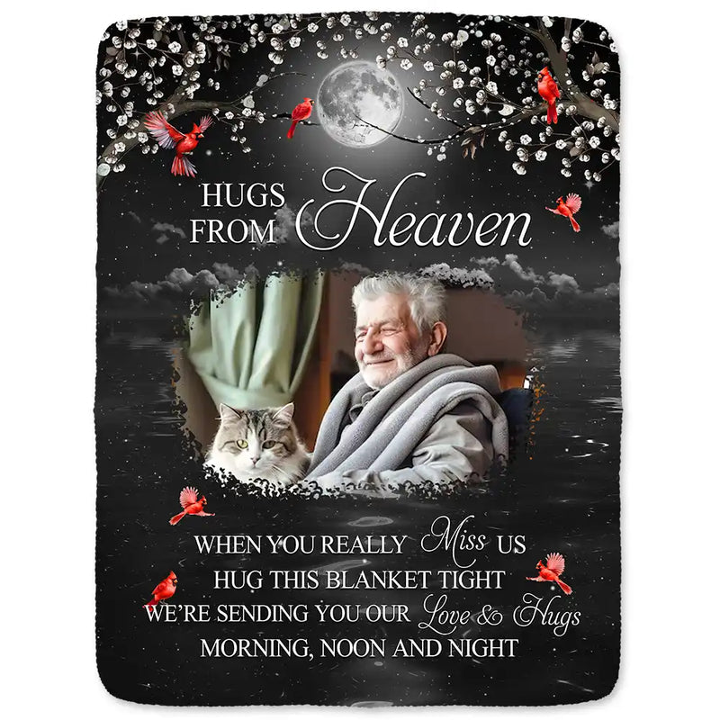 Personalized Memorial Blanket for Loved Ones - Comforting Hug from Heaven Blanket MagicInPrints