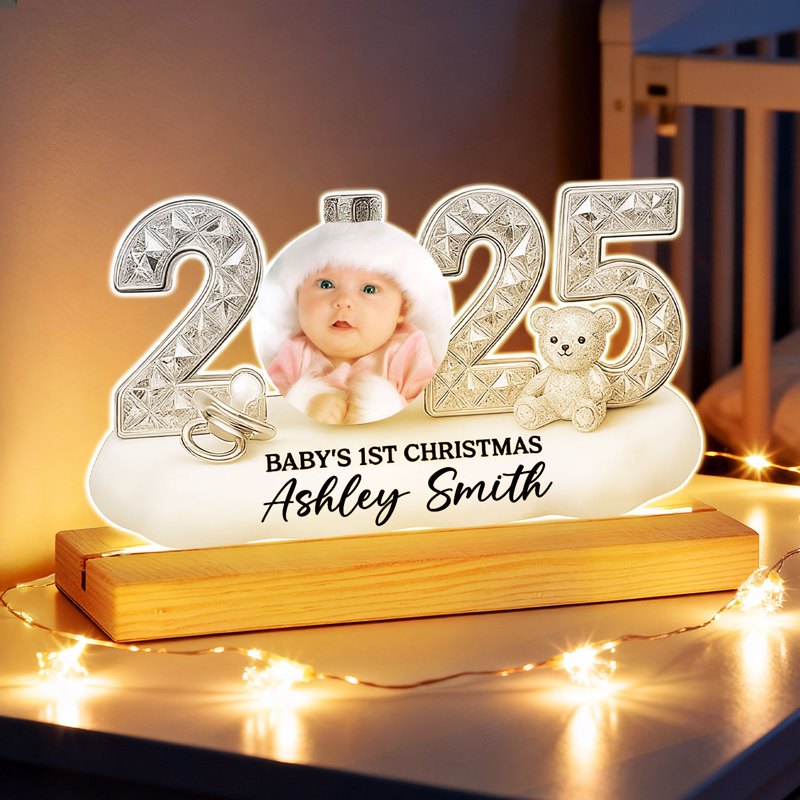 Personalized Baby's First Christmas LED Light for 2025 - Custom Name Gift Plaque MagicInPrints