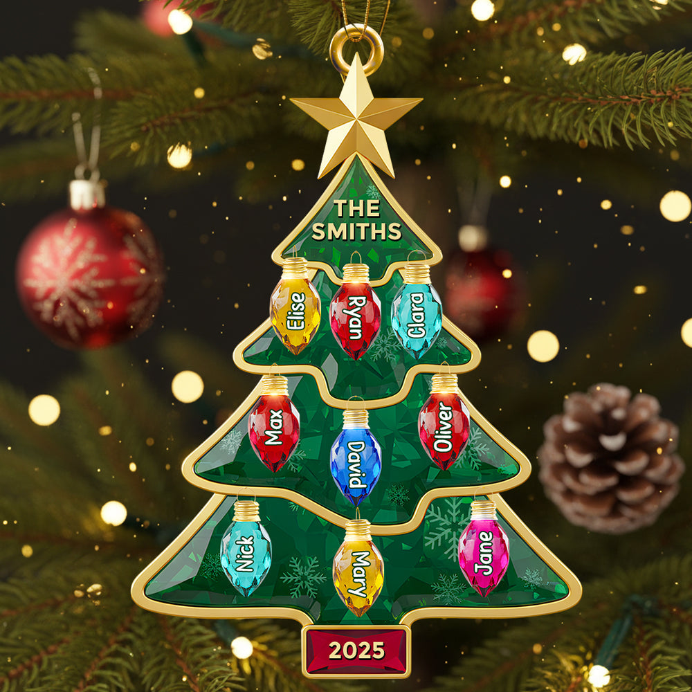 Family Light-Up Christmas Tree Ornament Personalized Gifts For Family Ornament MagicInPrints