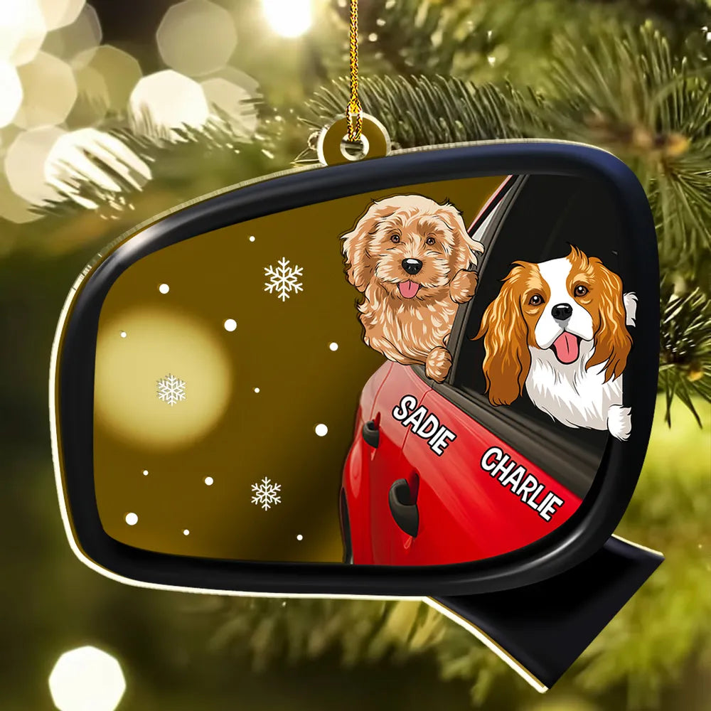 Personalized Dog Car Mirror Ornament for Pet Lovers - Christmas Gift Ornament MagicInPrints