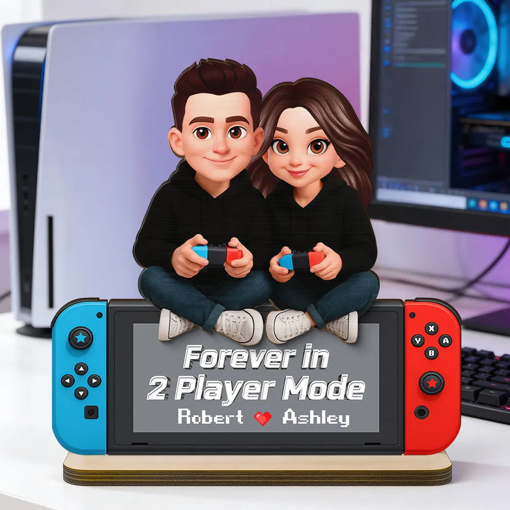 Personalized Couple Gaming Figurine - Custom Names - Romantic Gift Plaque MagicInPrints