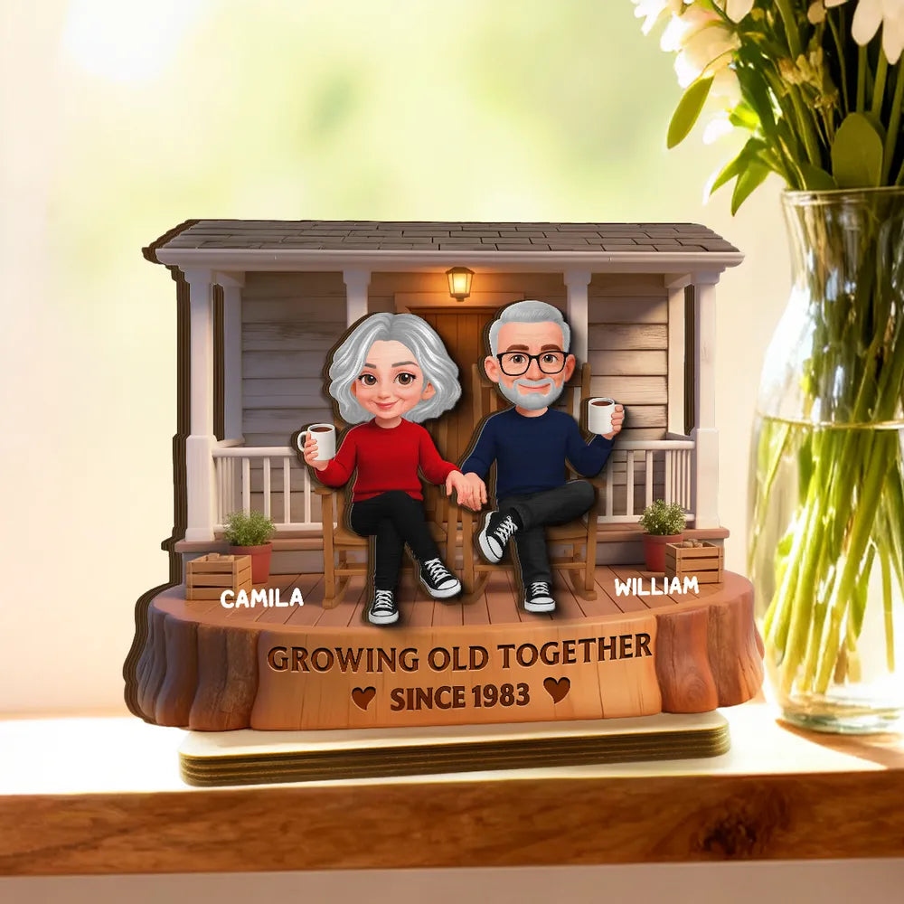Customized Couple Figurine for Seniors - Personalized Anniversary Gift Plaque MagicInPrints