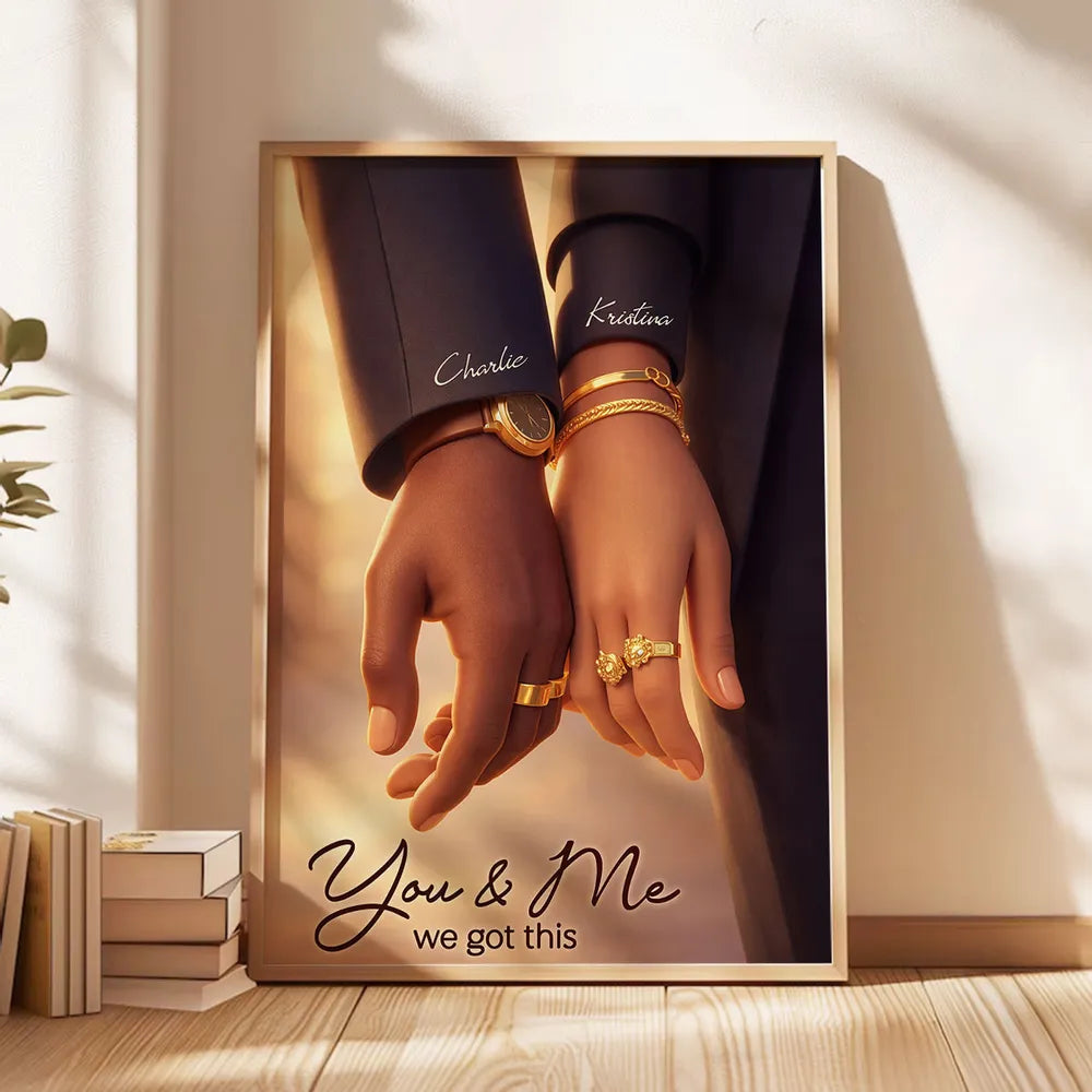 Personalized Couple's Hand-Holding Art Print for Home Decor - Romantic Gift Poster or Canvas MagicInPrints