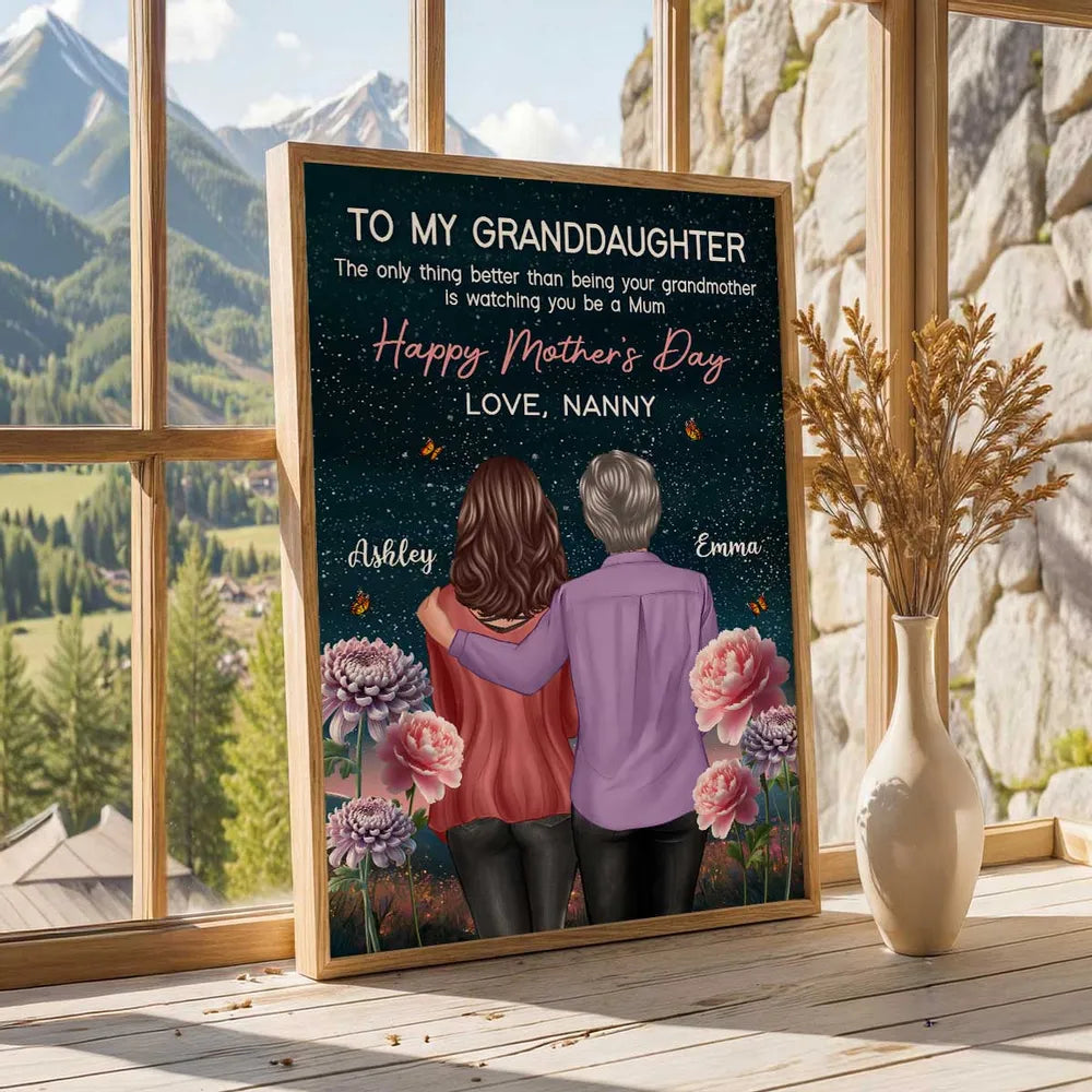 Personalized Canvas Print for Granddaughter - Heartfelt Mother's Day Gift from Nanny Poster or Canvas MagicInPrints