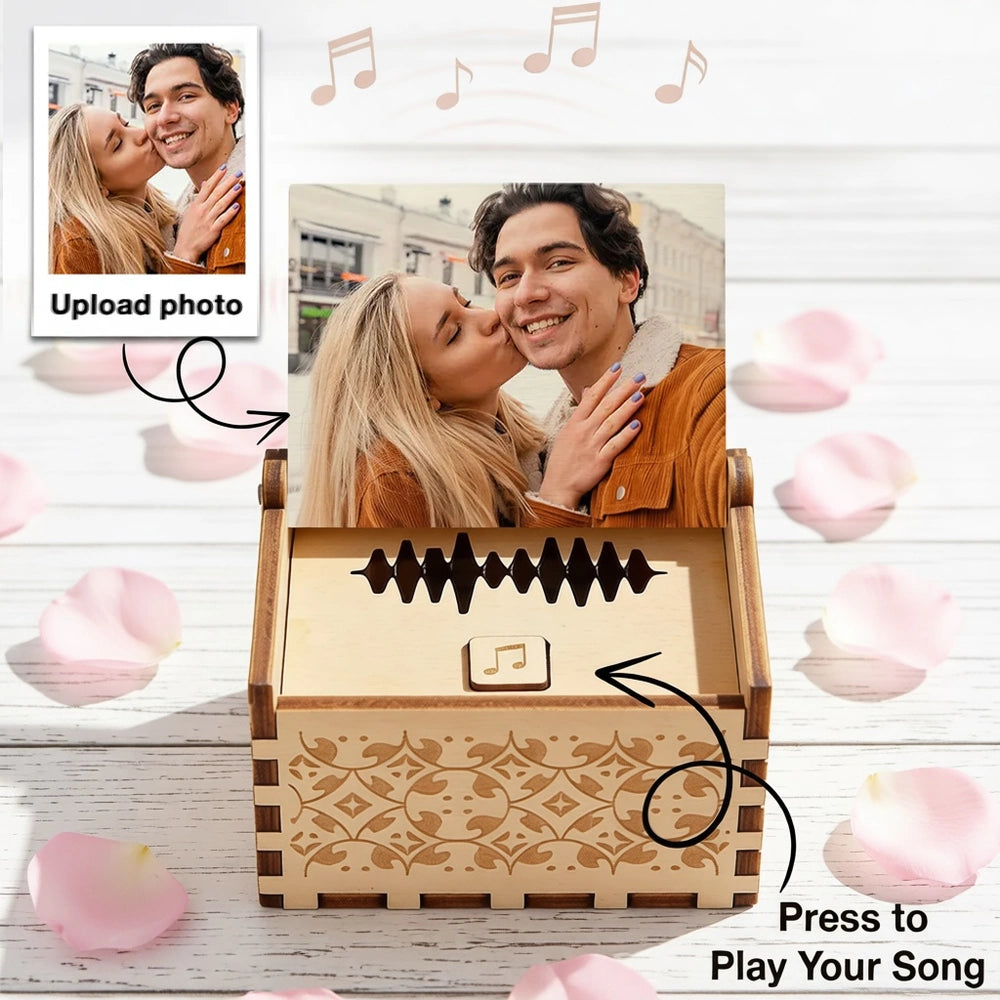 Custom Photo Music Box for Couples - Romantic Gift Idea Plaque MagicInPrints