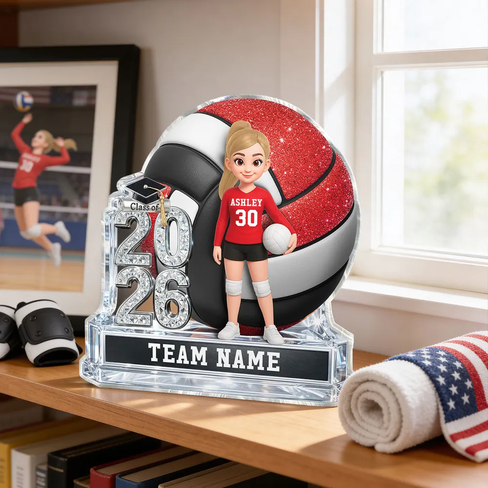 Custom Volleyball Player Acrylic Trophy for Graduates - Class of 2026 Keepsake Plaque MagicInPrints