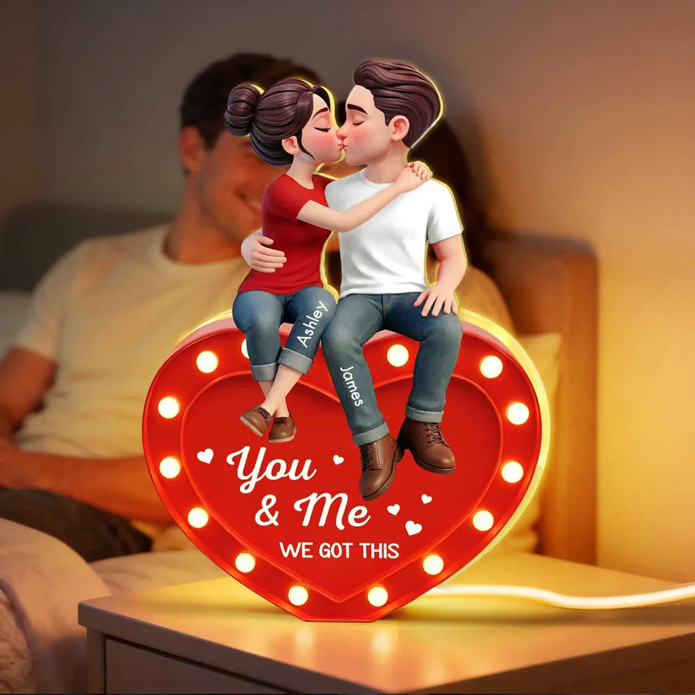 Personalized Romantic Couple LED Light for Couples - Anniversary Gift Plaque MagicInPrints