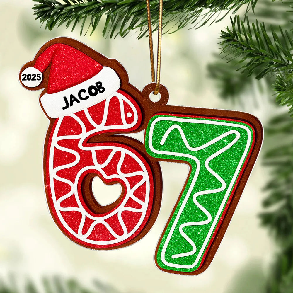 Personalized Gingerbread Ornament for Christmas - Custom Name and Year Ornament MagicInPrints