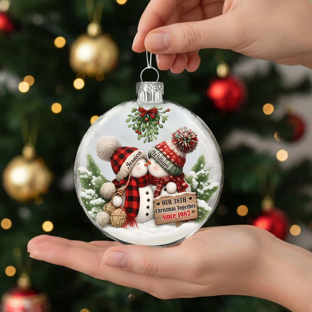 Personalized Snowman Couple Christmas Ornament for Couples - 38th Anniversary Holiday Decor Ornament MagicInPrints