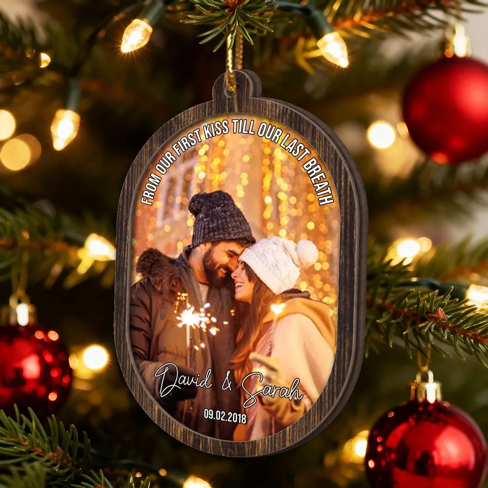Personalized Couples Wooden Ornament - Romantic Keepsake for Christmas Ornament MagicInPrints