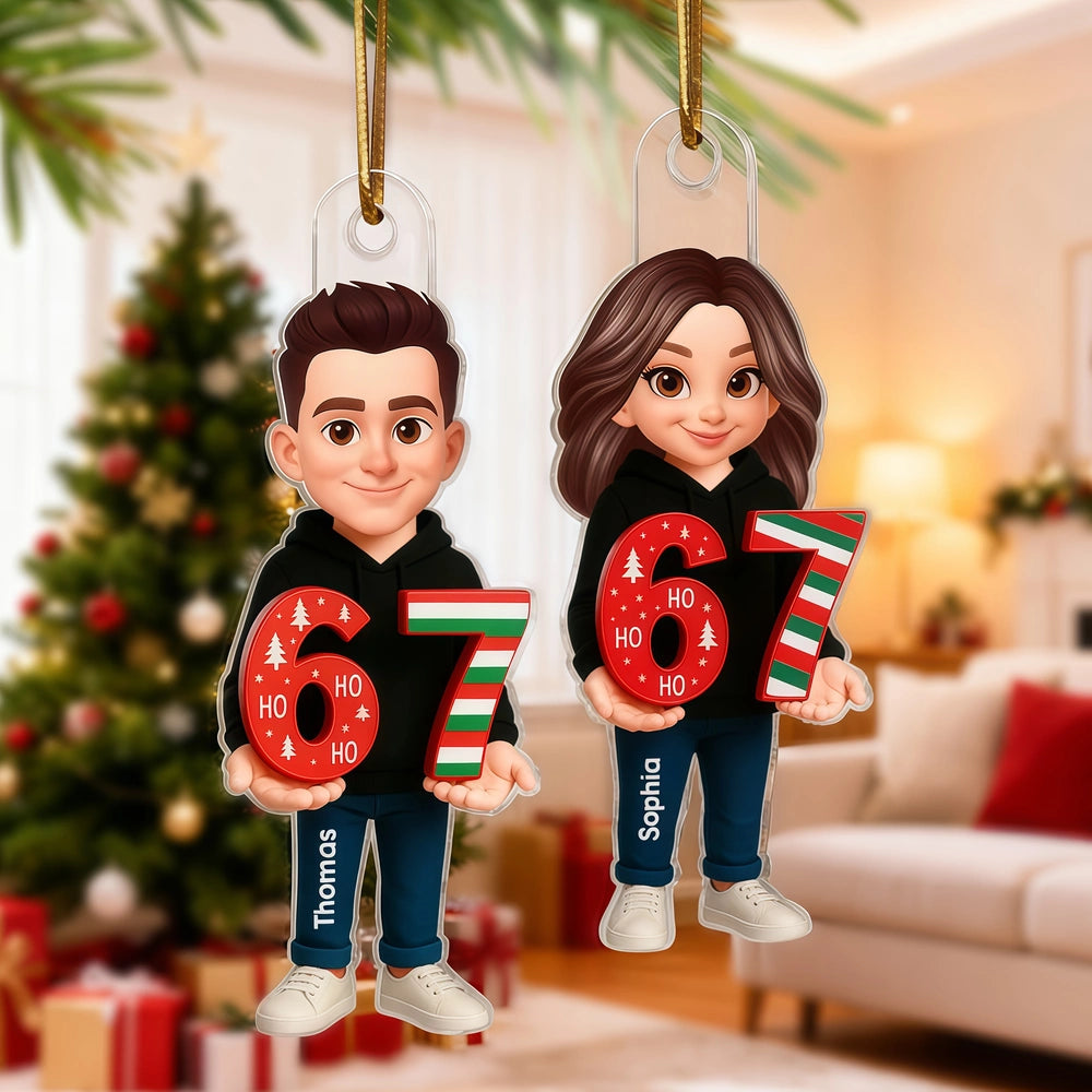 Personalized Christmas Couple Ornament for Family - Holiday Decor Ornament MagicInPrints
