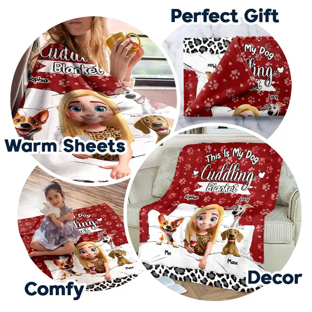 Personalized Dog Cuddling Blanket for Kids - Cozy Pet Lover Gift Blanket MagicInPrints