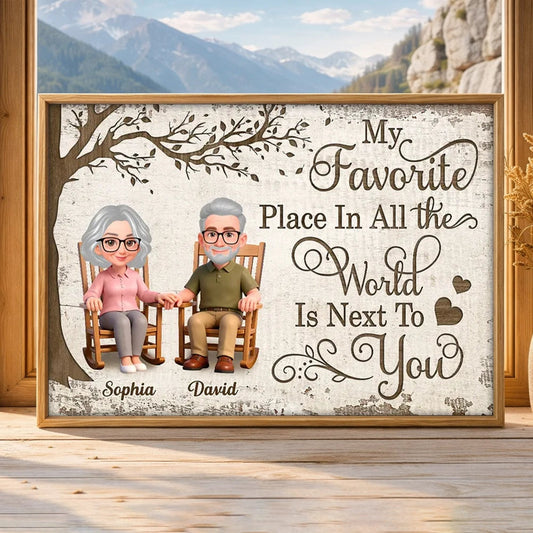 Personalized Couple Cartoon Canvas for Grandparents - Sentimental Home Decor Gift Poster or Canvas MagicInPrints