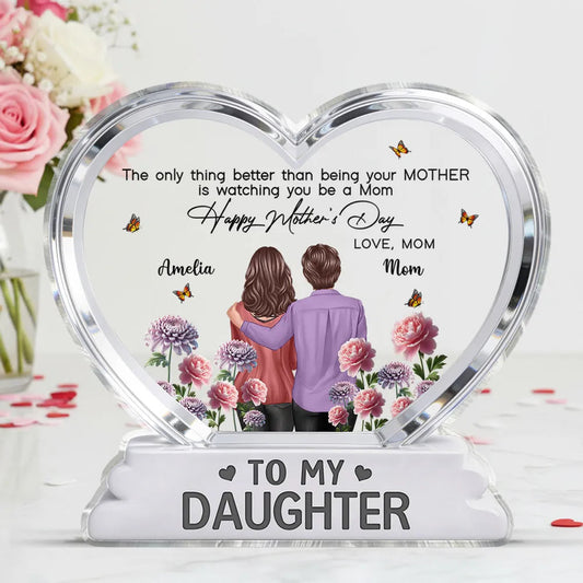 Custom Heart-Shaped Acrylic Plaque for Daughter - Mother's Day Gift Plaque MagicInPrints