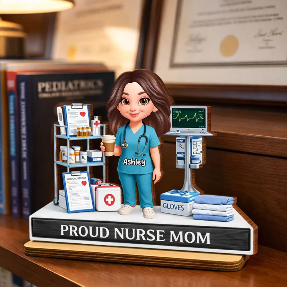 Personalized Nurse Figurine for Proud Nurse Moms - Custom Gift for Healthcare Heroes Plaque MagicInPrints