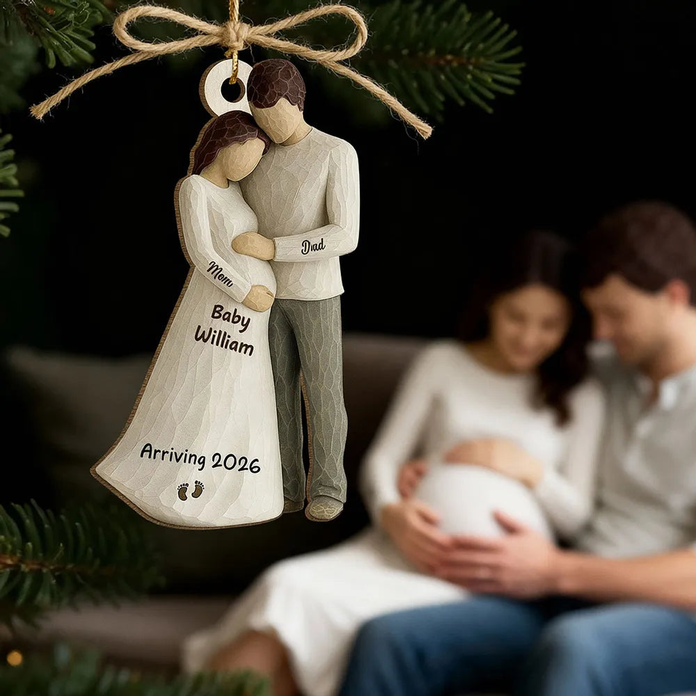 Personalized Expecting Parents Ornament for Baby Announcement - Christmas Keepsake Ornament MagicInPrints