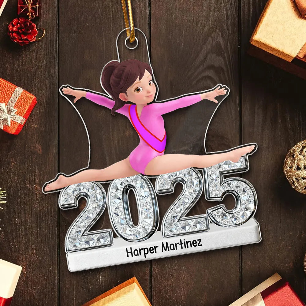 Personalized Gymnastics Christmas Ornament for Kids - Custom Year 2026 Ornament MagicInPrints