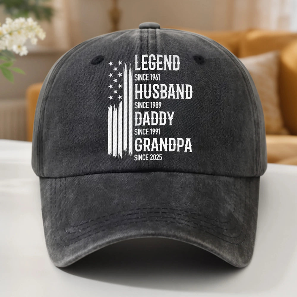 Custom Embroidered Dad Hat for Men - Legend Husband Daddy Grandpa Gift Hat MagicInPrints