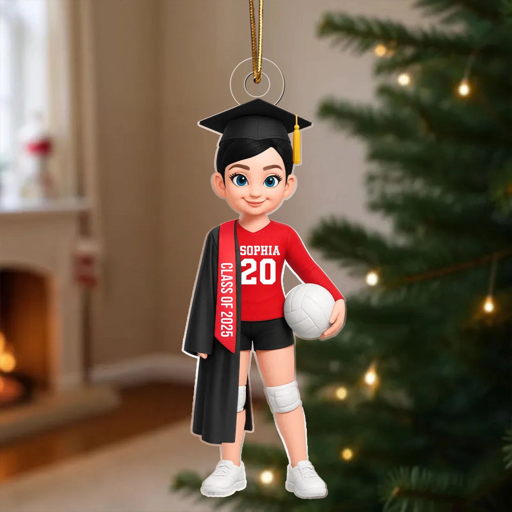 Personalized Graduation Volleyball Player Ornament for Class of 2025 - Perfect for Graduates Ornament MagicInPrints