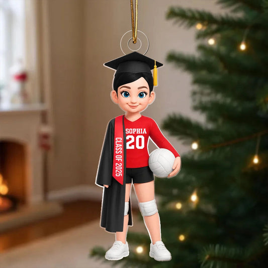 Personalized Graduation Volleyball Player Ornament for Class of 2025 - Perfect for Graduates Ornament MagicInPrints