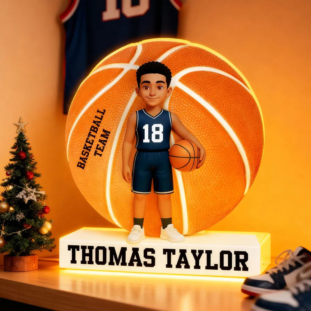 Personalized Basketball LED Night Light for Kids - Custom Name Gift Plaque MagicInPrints