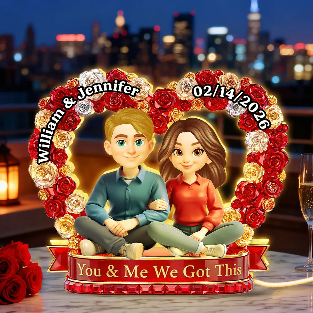 Custom Couple LED Lamp for Couples with Names and Date - Romantic Gift Plaque MagicInPrints