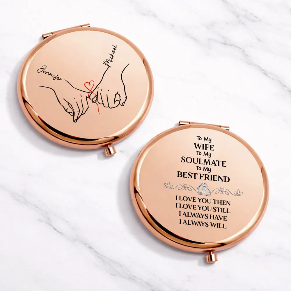 Personalized Compact Mirror for Wife - Engraved Message for Anniversary Gift Beauty Tools MagicInPrints