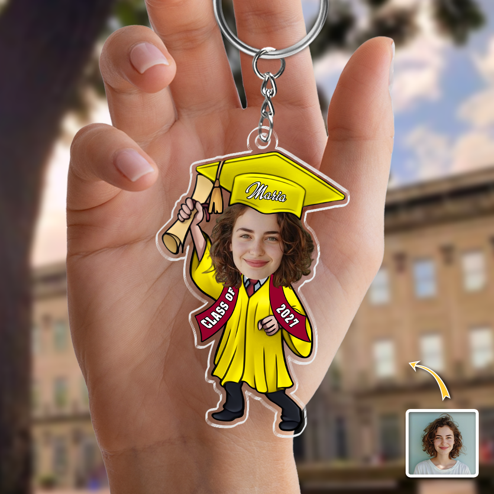 Custom Graduation Photo Keychain for Graduates - Class of 2026 Keepsake Keychain MagicInPrints