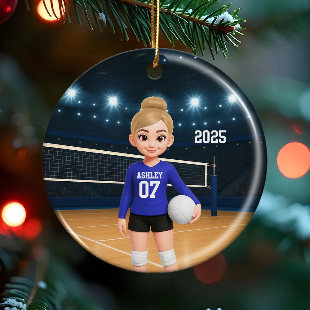 Custom Volleyball Ornament for Kids - Personalized Sports Gift 2025 Ornament MagicInPrints