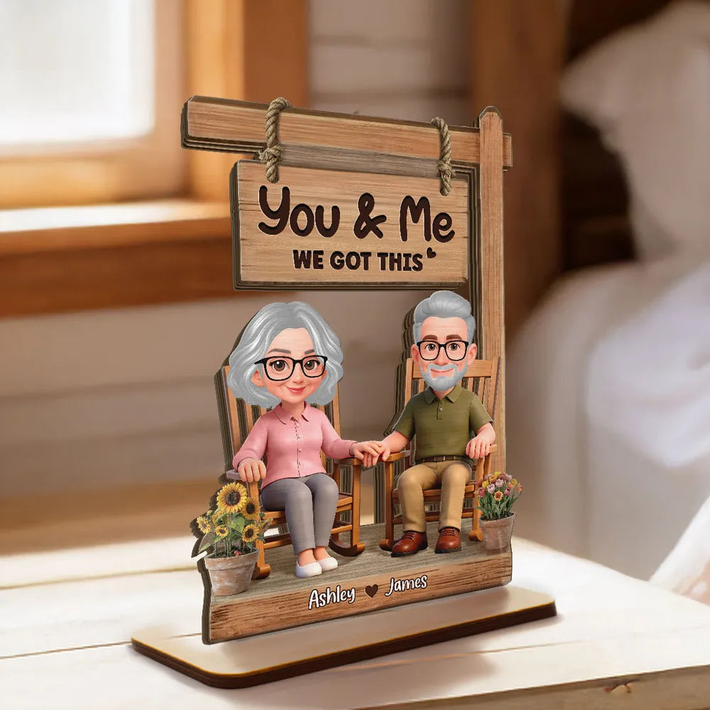 Personalized Couple Figurine for Seniors - Anniversary Gift with Custom Names Plaque MagicInPrints