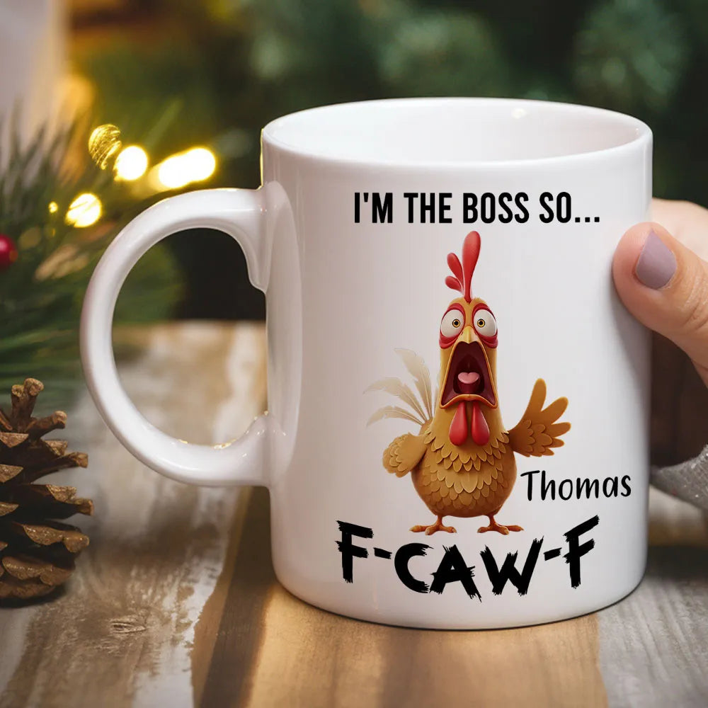 Personalized Funny Chicken Mug for Boss - Holiday Gift Idea Cup MagicInPrints
